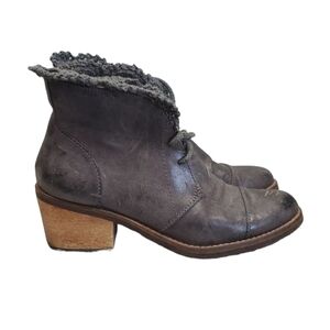 Anthropologie Latigo Womens Y2K Ankle Heels Lace Up Booties shoes sz 6.5M